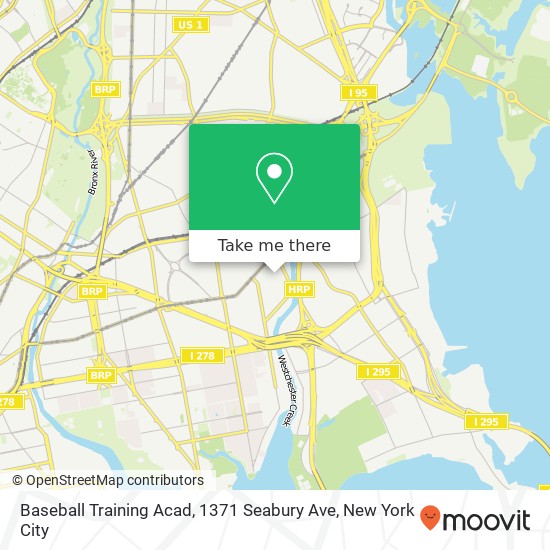 Mapa de Baseball Training Acad, 1371 Seabury Ave