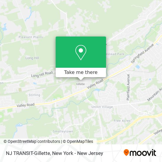 Mapa de NJ TRANSIT-Gillette