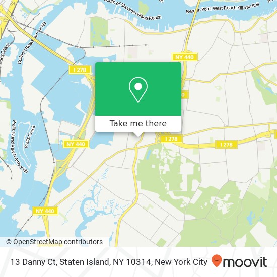 Mapa de 13 Danny Ct, Staten Island, NY 10314