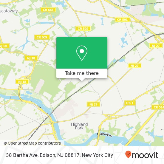 38 Bartha Ave, Edison, NJ 08817 map