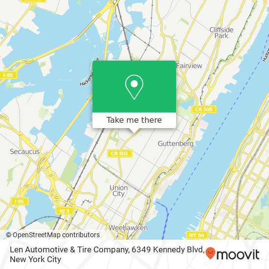 Mapa de Len Automotive & Tire Company, 6349 Kennedy Blvd
