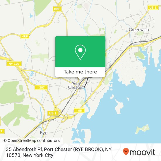 Mapa de 35 Abendroth Pl, Port Chester (RYE BROOK), NY 10573