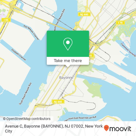 Mapa de Avenue C, Bayonne (BAYONNE), NJ 07002