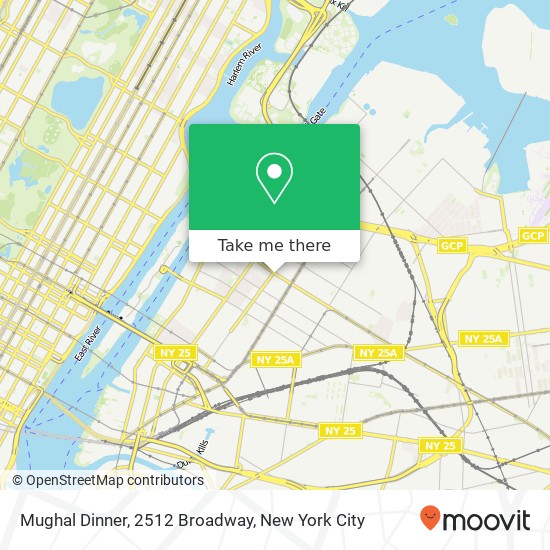 Mapa de Mughal Dinner, 2512 Broadway