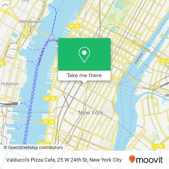 Mapa de Valducci's Pizza Cafe, 25 W 24th St