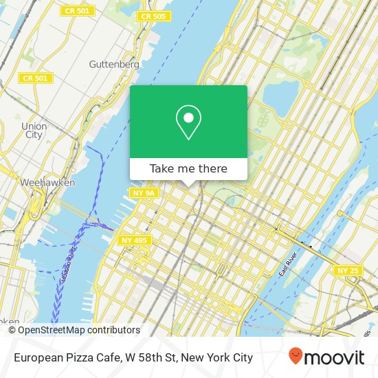 Mapa de European Pizza Cafe, W 58th St