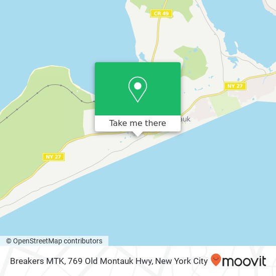 Breakers MTK, 769 Old Montauk Hwy map