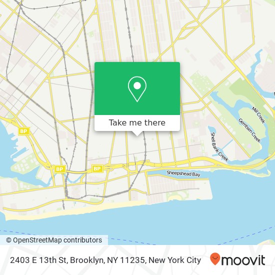 Mapa de 2403 E 13th St, Brooklyn, NY 11235