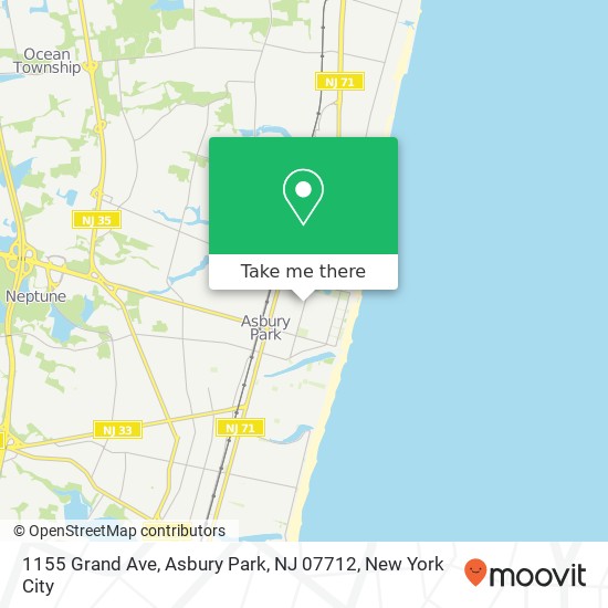 Mapa de 1155 Grand Ave, Asbury Park, NJ 07712