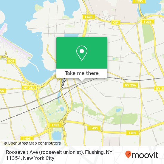 Mapa de Roosevelt Ave (roosevelt union st), Flushing, NY 11354