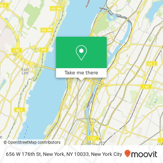 656 W 176th St, New York, NY 10033 map