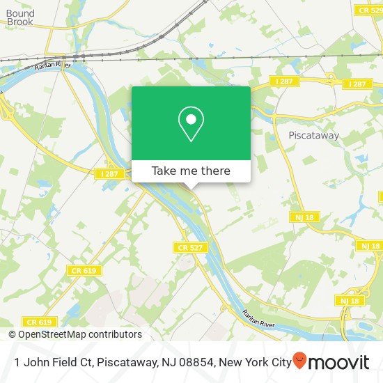 Mapa de 1 John Field Ct, Piscataway, NJ 08854