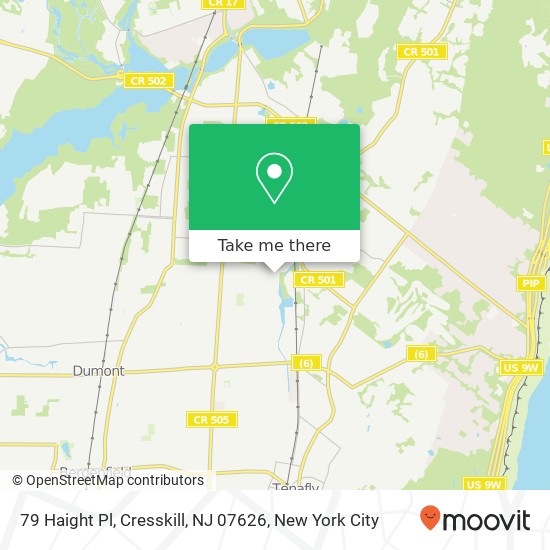 Mapa de 79 Haight Pl, Cresskill, NJ 07626