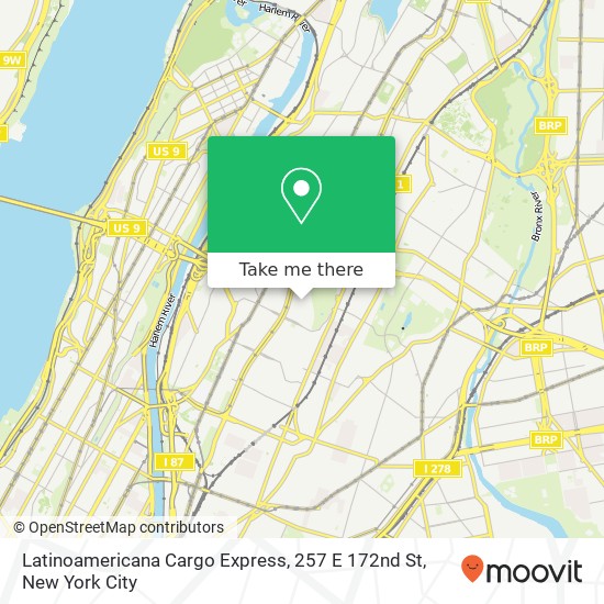 Mapa de Latinoamericana Cargo Express, 257 E 172nd St