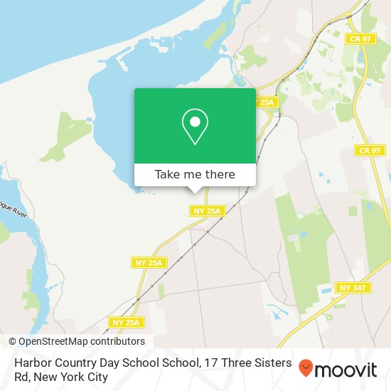 Harbor Country Day School School, 17 Three Sisters Rd map