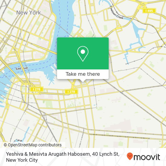 Mapa de Yeshiva & Mesivta Arugath Habosem, 40 Lynch St