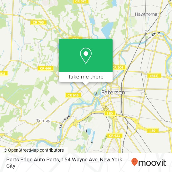 Mapa de Parts Edge Auto Parts, 154 Wayne Ave