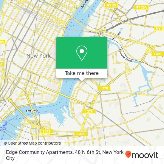 Mapa de Edge Community Apartments, 48 N 6th St