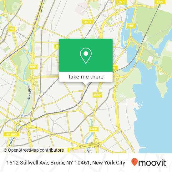 Mapa de 1512 Stillwell Ave, Bronx, NY 10461