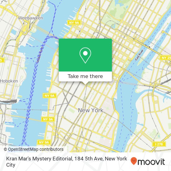 Mapa de Kran Mar's Mystery Editorial, 184 5th Ave