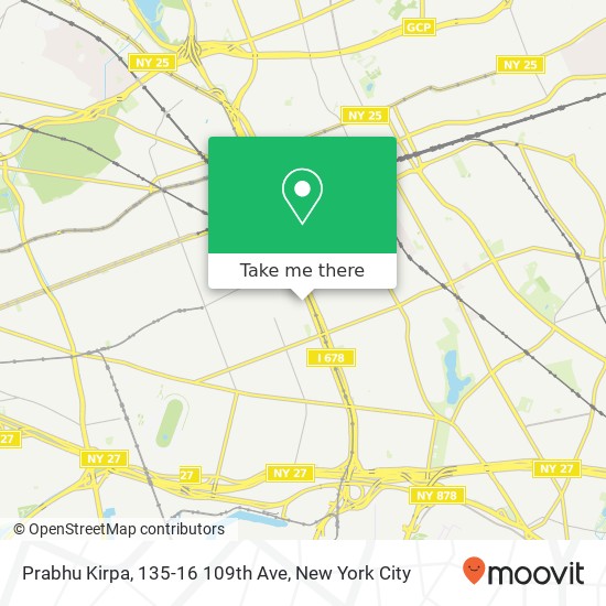 Mapa de Prabhu Kirpa, 135-16 109th Ave