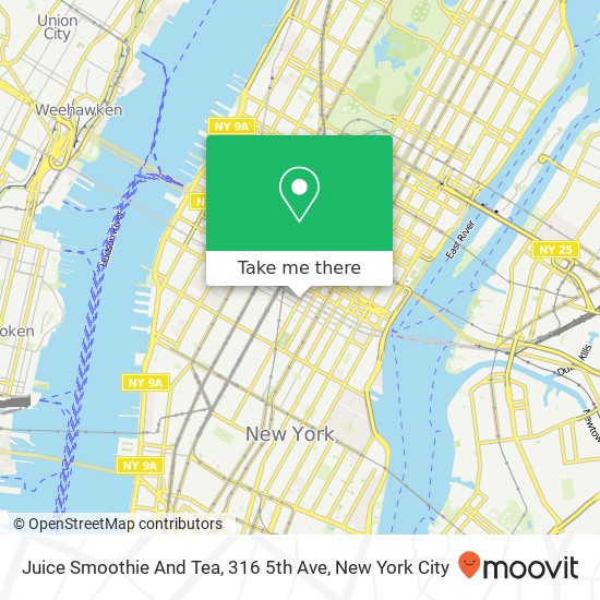 Mapa de Juice Smoothie And Tea, 316 5th Ave