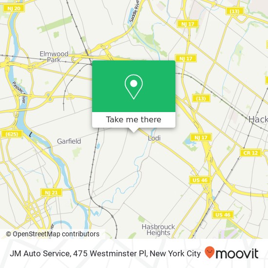 Mapa de JM Auto Service, 475 Westminster Pl