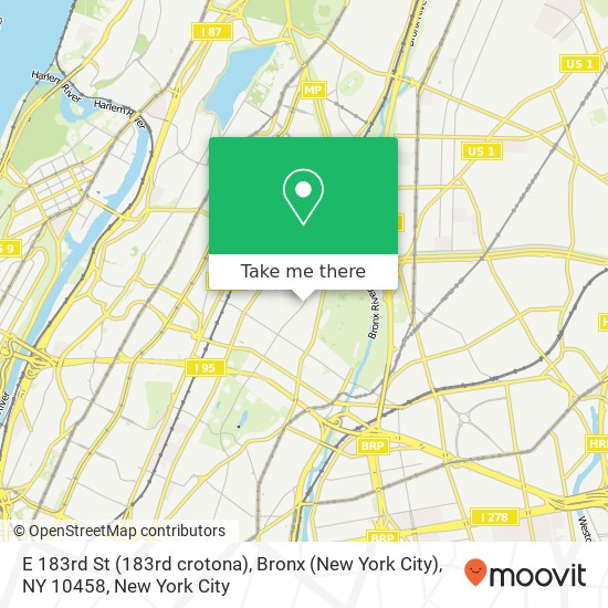 E 183rd St (183rd crotona), Bronx (New York City), NY 10458 map