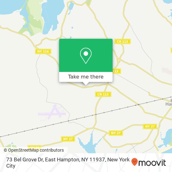 Mapa de 73 Bel Grove Dr, East Hampton, NY 11937
