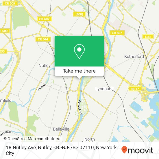 18 Nutley Ave, Nutley, <B>NJ< / B> 07110 map