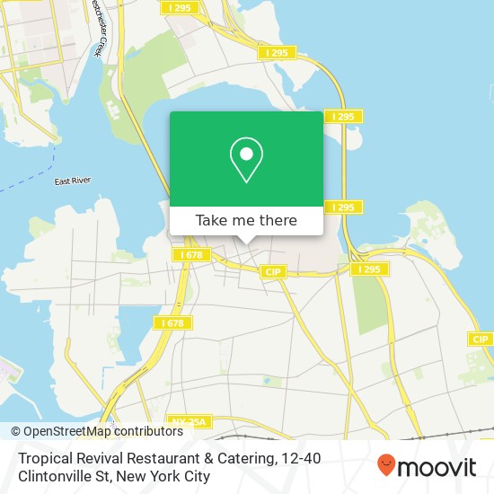 Mapa de Tropical Revival Restaurant & Catering, 12-40 Clintonville St