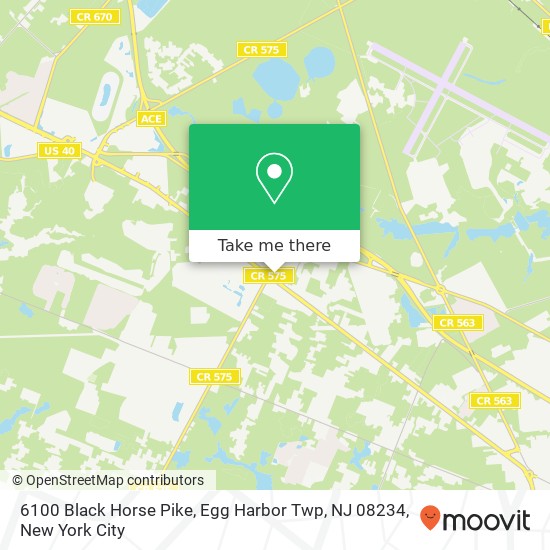 Mapa de 6100 Black Horse Pike, Egg Harbor Twp, NJ 08234