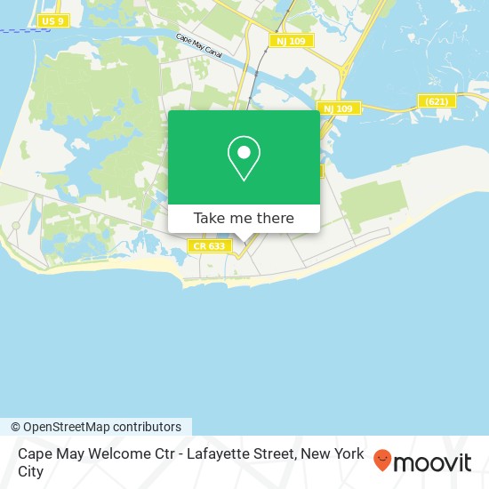 Cape May Welcome Ctr - Lafayette Street map