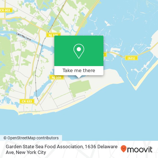 Mapa de Garden State Sea Food Association, 1636 Delaware Ave