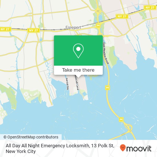 All Day All Night Emergency Locksmith, 13 Polk St map