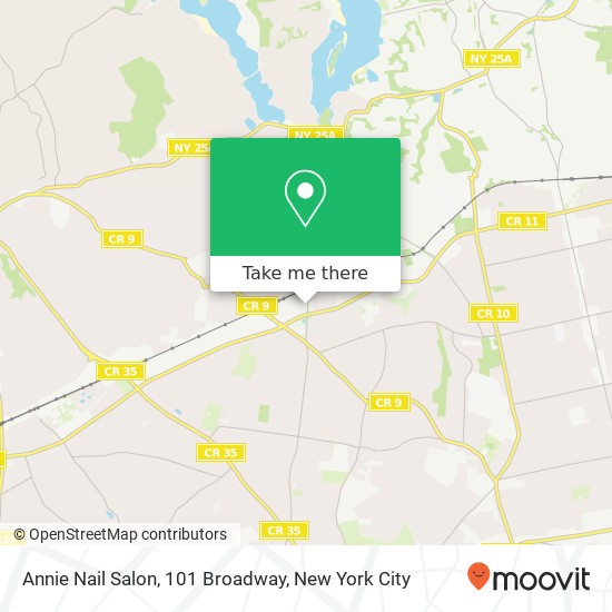 Mapa de Annie Nail Salon, 101 Broadway
