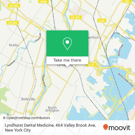 Lyndhurst Dental Medicine, 464 Valley Brook Ave map