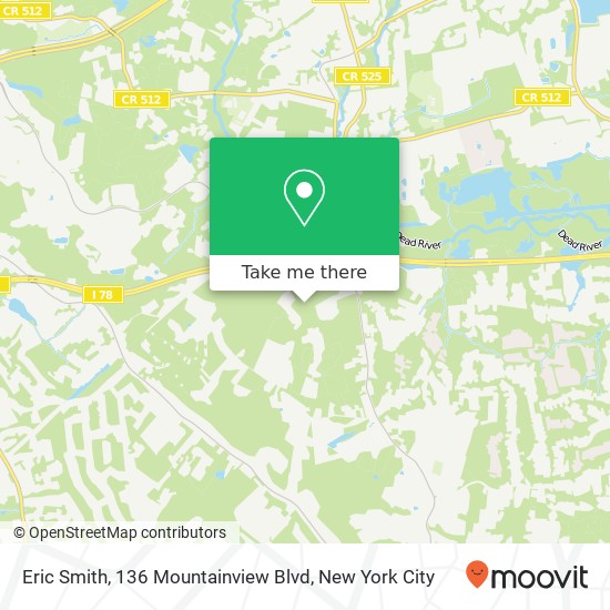 Mapa de Eric Smith, 136 Mountainview Blvd
