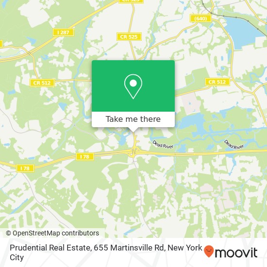Prudential Real Estate, 655 Martinsville Rd map