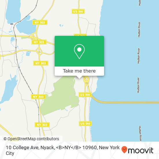 Mapa de 10 College Ave, Nyack, <B>NY< / B> 10960