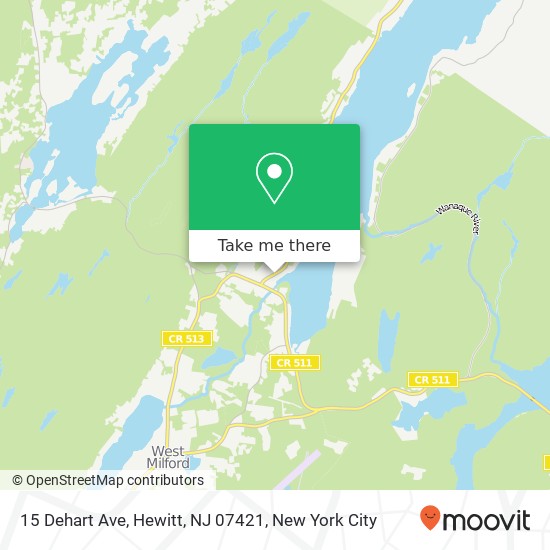 Mapa de 15 Dehart Ave, Hewitt, NJ 07421