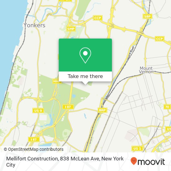 Mapa de Mellifort Construction, 838 McLean Ave
