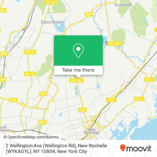 Mapa de 2 Wellington Ave (Wellington Rd), New Rochelle (WYKAGYL), NY 10804