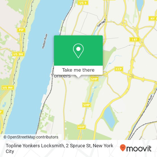 Mapa de Topline Yonkers Locksmith, 2 Spruce St