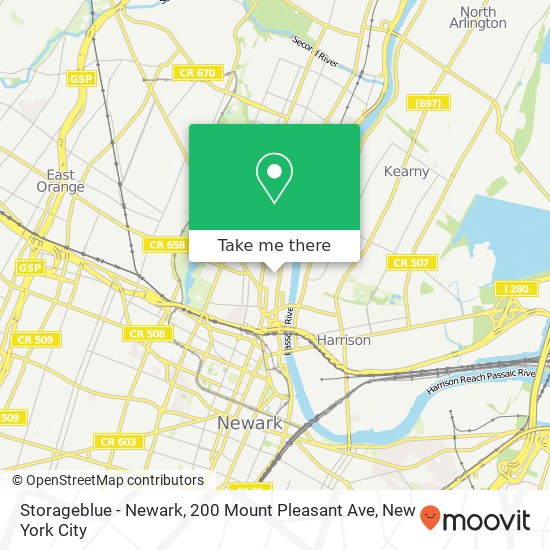 Storageblue - Newark, 200 Mount Pleasant Ave map