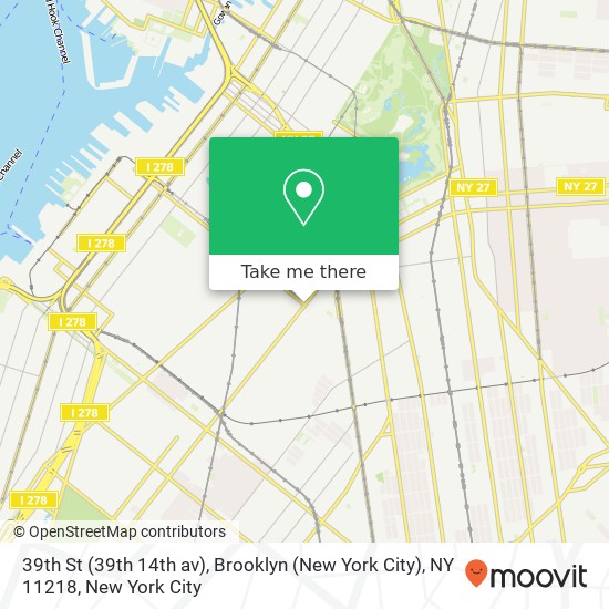 39th St (39th 14th av), Brooklyn (New York City), NY 11218 map