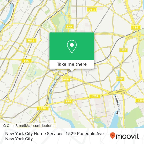 Mapa de New York City Home Services, 1529 Rosedale Ave