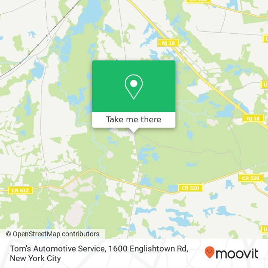 Tom's Automotive Service, 1600 Englishtown Rd map