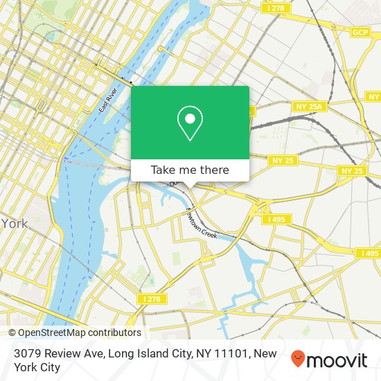 Mapa de 3079 Review Ave, Long Island City, NY 11101