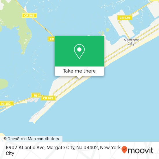 Mapa de 8902 Atlantic Ave, Margate City, NJ 08402